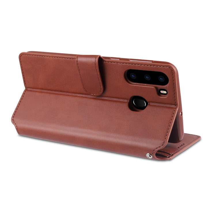 For Samsung Galaxy A21 AZNS Calf Texture Horizontal Flip Leather Case, with Holder & Card Slots & Wallet & Photo Frame