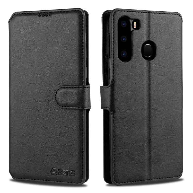 For Samsung Galaxy A21 AZNS Calf Texture Horizontal Flip Leather Case, with Holder & Card Slots & Wallet & Photo Frame