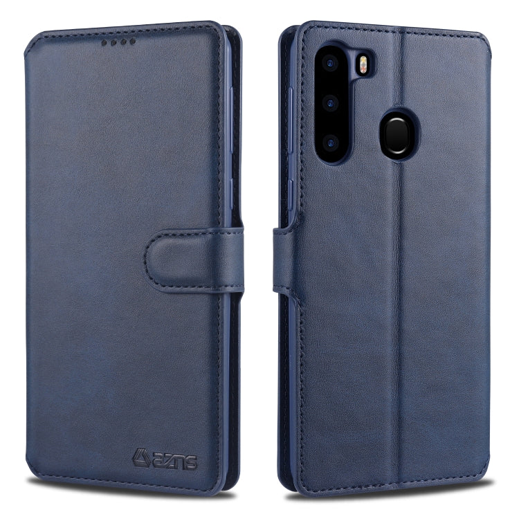 For Samsung Galaxy A21 AZNS Calf Texture Horizontal Flip Leather Case, with Holder & Card Slots & Wallet & Photo Frame