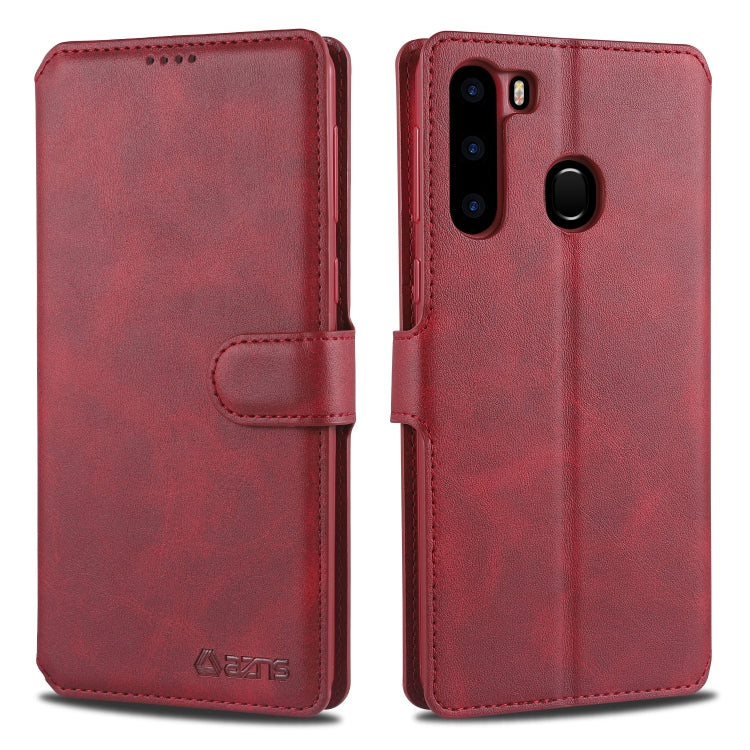 For Samsung Galaxy A21 AZNS Calf Texture Horizontal Flip Leather Case, with Holder & Card Slots & Wallet & Photo Frame