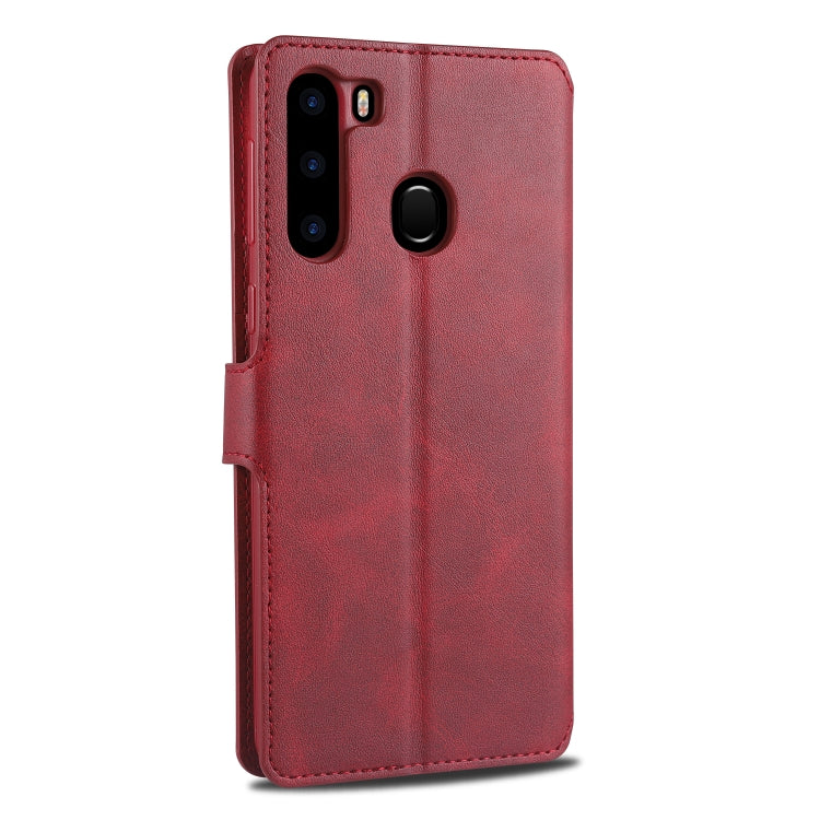 For Samsung Galaxy A21 AZNS Calf Texture Horizontal Flip Leather Case, with Holder & Card Slots & Wallet & Photo Frame