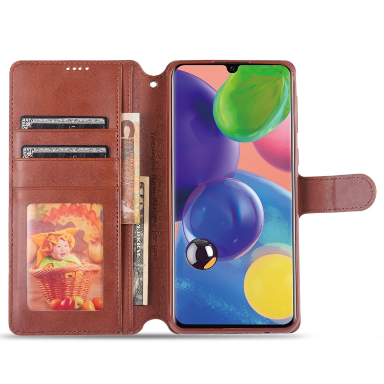 For Samsung Galaxy A21 AZNS Calf Texture Horizontal Flip Leather Case, with Holder & Card Slots & Wallet & Photo Frame