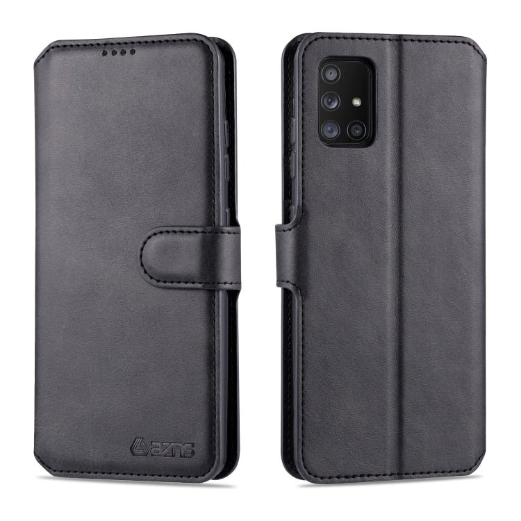 For Samsung Galaxy A51 AZNS Calf Texture Horizontal Flip Leather Case, with Holder & Card Slots & Wallet & Photo Frame