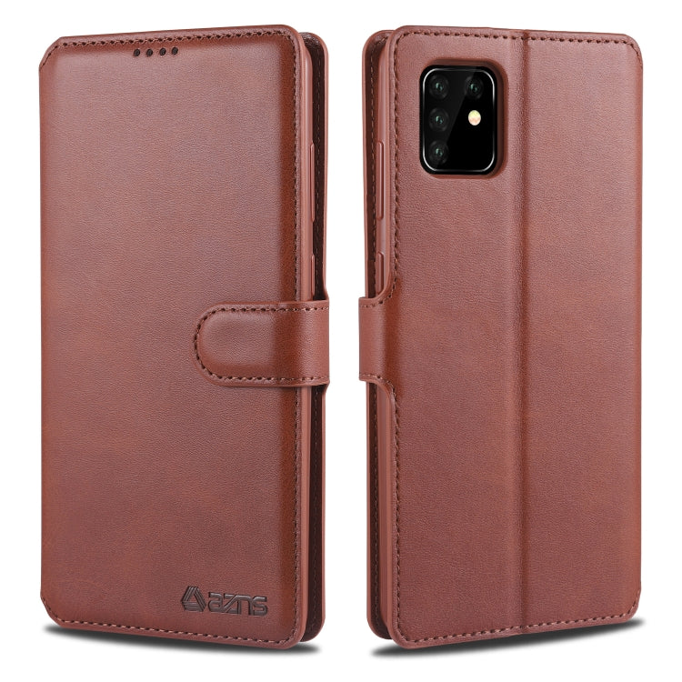 For Samsung Galaxy A81 / Note 10 Lite AZNS Calf Texture Horizontal Flip Leather Case, with Holder & Card Slots & Wallet & Photo Frame