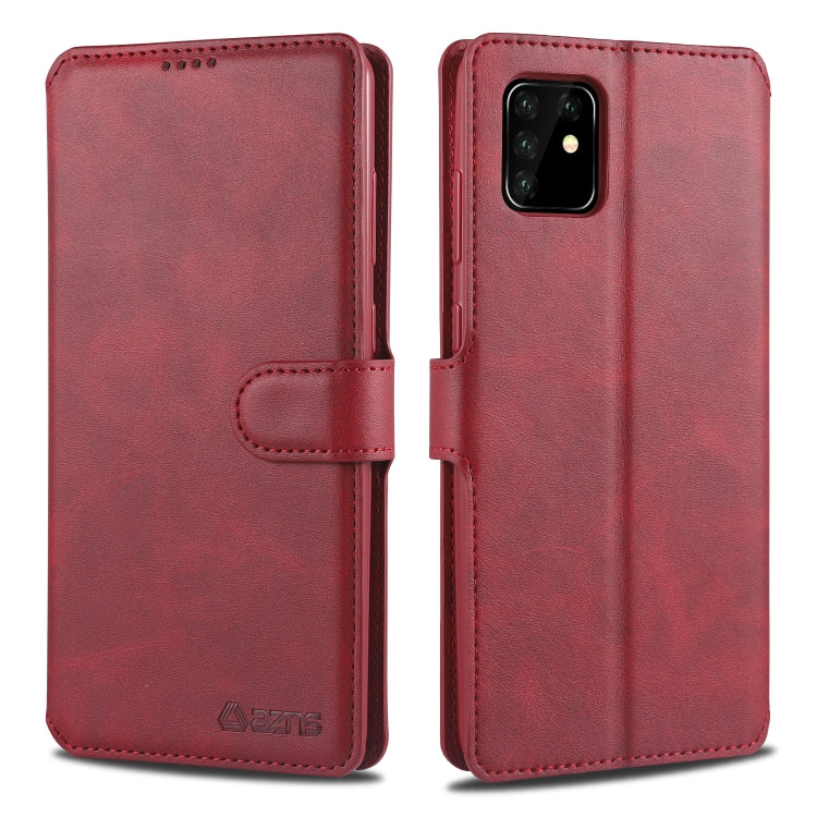 For Samsung Galaxy A81 / Note 10 Lite AZNS Calf Texture Horizontal Flip Leather Case, with Holder & Card Slots & Wallet & Photo Frame