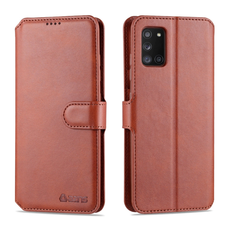 For Samsung Galaxy A41 AZNS Calf Texture Horizontal Flip Leather Case, with Holder & Card Slots & Wallet & Photo Frame