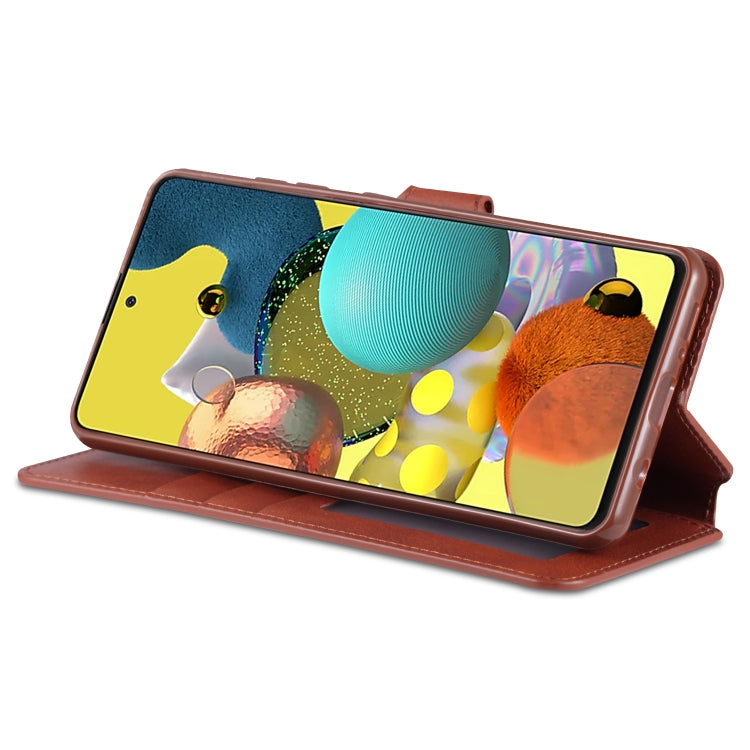 For Samsung Galaxy A41 AZNS Calf Texture Horizontal Flip Leather Case, with Holder & Card Slots & Wallet & Photo Frame