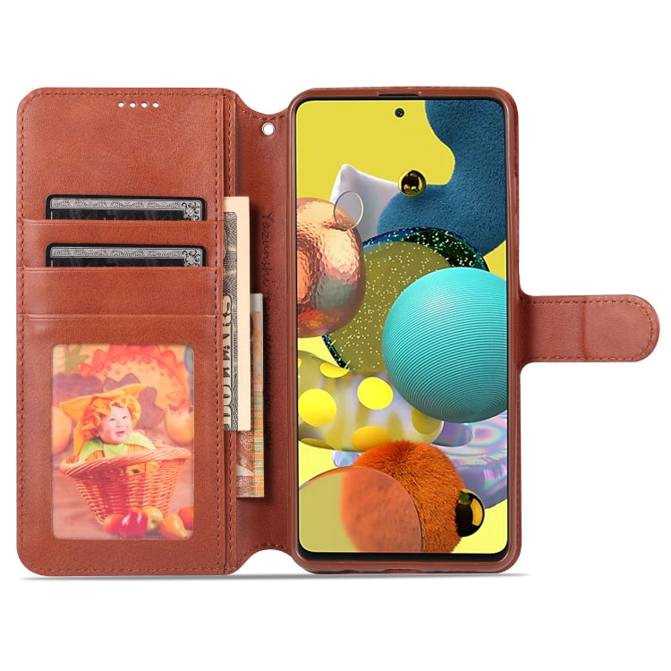 For Samsung Galaxy A41 AZNS Calf Texture Horizontal Flip Leather Case, with Holder & Card Slots & Wallet & Photo Frame