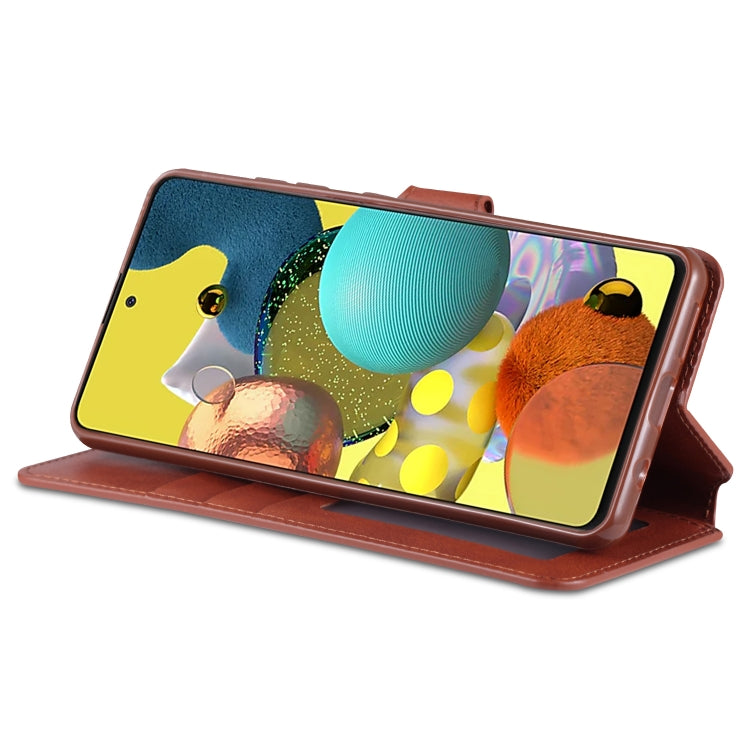 For Samsung Galaxy A71 5G AZNS Calf Texture Horizontal Flip Leather Case, with Holder & Card Slots & Wallet & Photo Frame