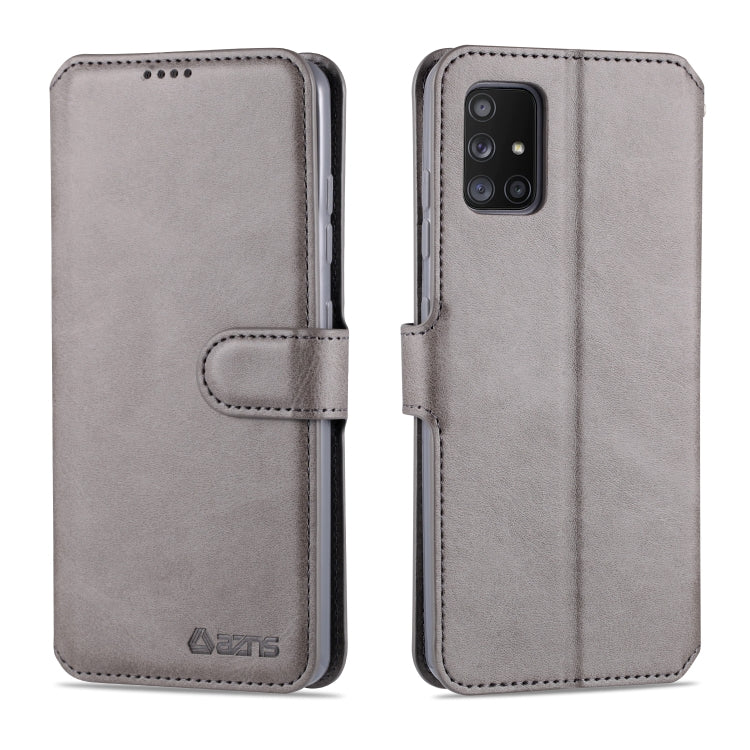 For Samsung Galaxy A71 5G AZNS Calf Texture Horizontal Flip Leather Case, with Holder & Card Slots & Wallet & Photo Frame