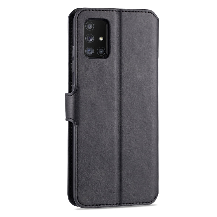 For Samsung Galaxy A71 AZNS Calf Texture Horizontal Flip Leather Case, with Holder & Card Slots & Wallet & Photo Frame