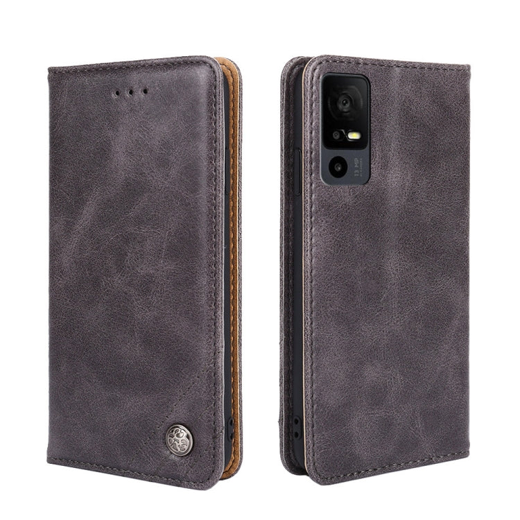 For TCL 40 XE 5G / 40X 5G T601D Non-Magnetic Retro Texture Leather Phone Case