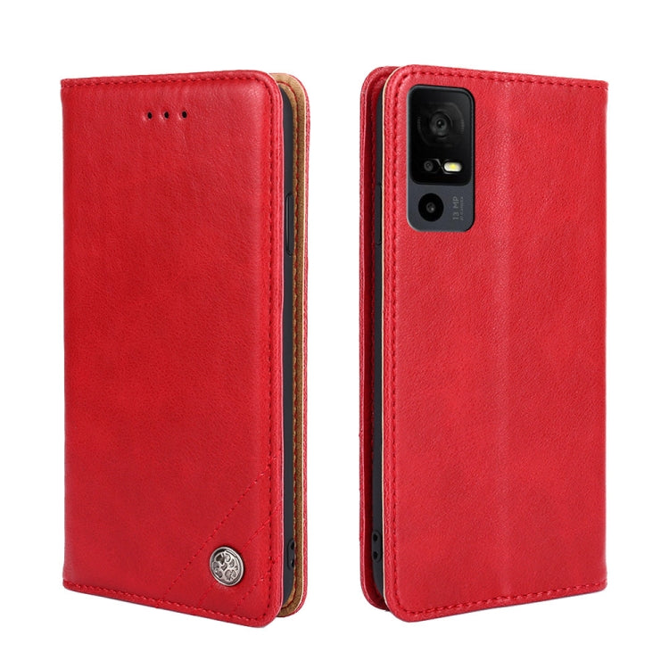 For TCL 40 XE 5G / 40X 5G T601D Non-Magnetic Retro Texture Leather Phone Case