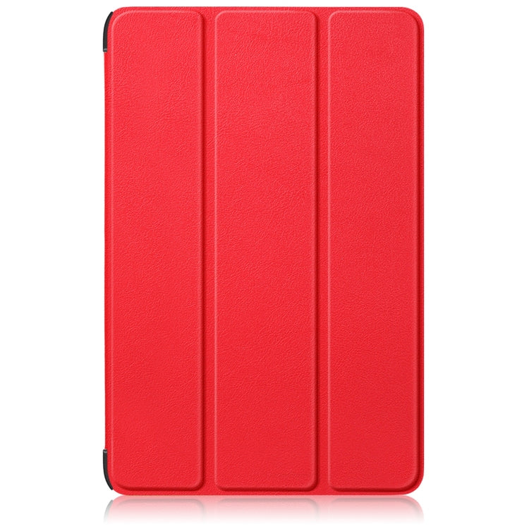 For Samsung Galaxy Tab S9+ Custer Pure Color 3-Fold Holder Smart Leather Tablet Case