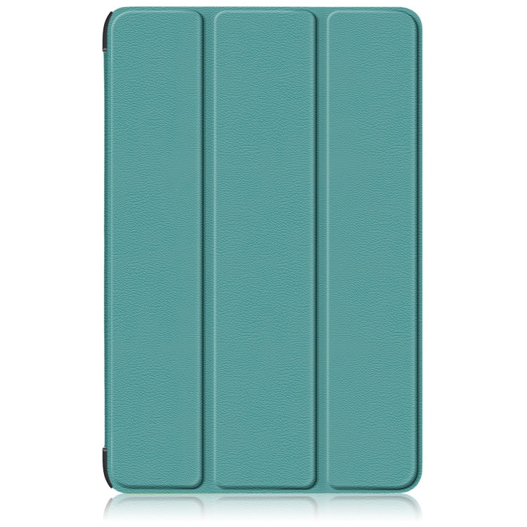 For Samsung Galaxy Tab S9+ Custer Pure Color 3-Fold Holder Smart Leather Tablet Case