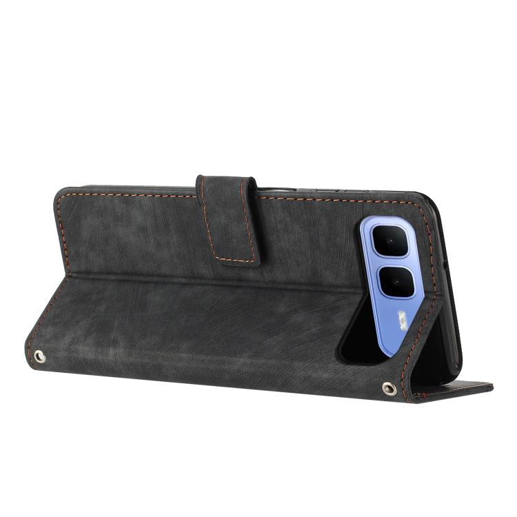 For Infinix Smart 10 Plus 4G Skin Feel Stripe Pattern Leather Phone Case with Lanyard