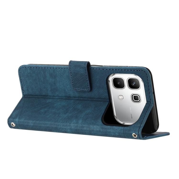 For Infinix Note 60 / 60 Pro 5G Skin Feel Stripe Pattern Leather Phone Case with Lanyard