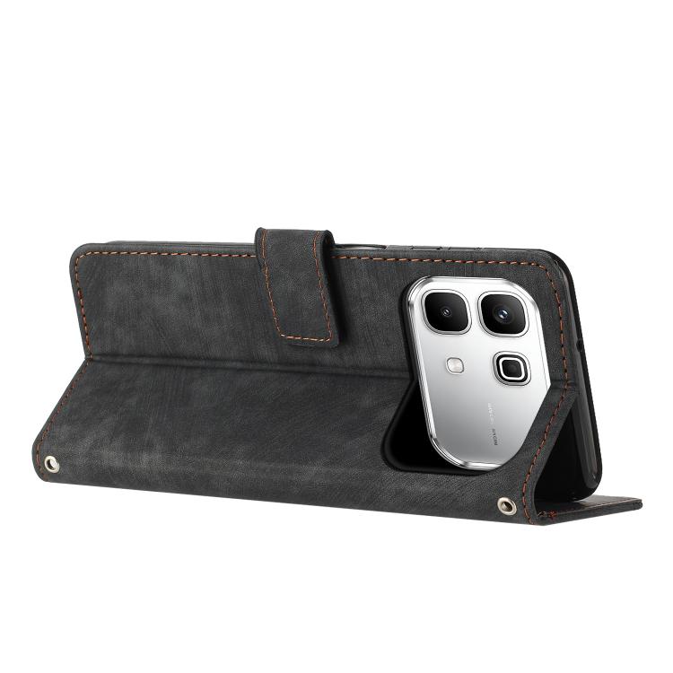 For Infinix Note 60 / 60 Pro 5G Skin Feel Stripe Pattern Leather Phone Case with Lanyard