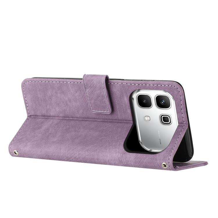 For Infinix Note 60 / 60 Pro 5G Skin Feel Stripe Pattern Leather Phone Case with Lanyard