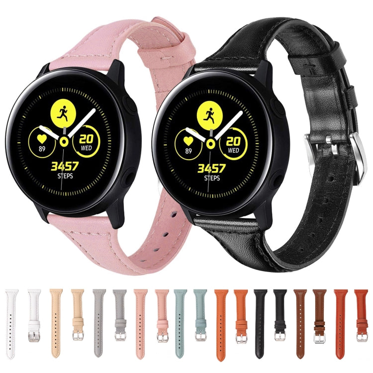 20mm T Slim Leather Watch Band for Samsung Galaxy Watch