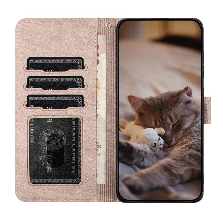 For Xiaomi Redmi Note 13 Pro 4G Cat Embossing Pattern Leather Phone Case with Lanyard