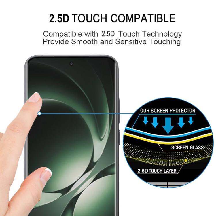For Redmi K80 Ultra 9H HD 3D Curved Edge Tempered Glass Film - Black