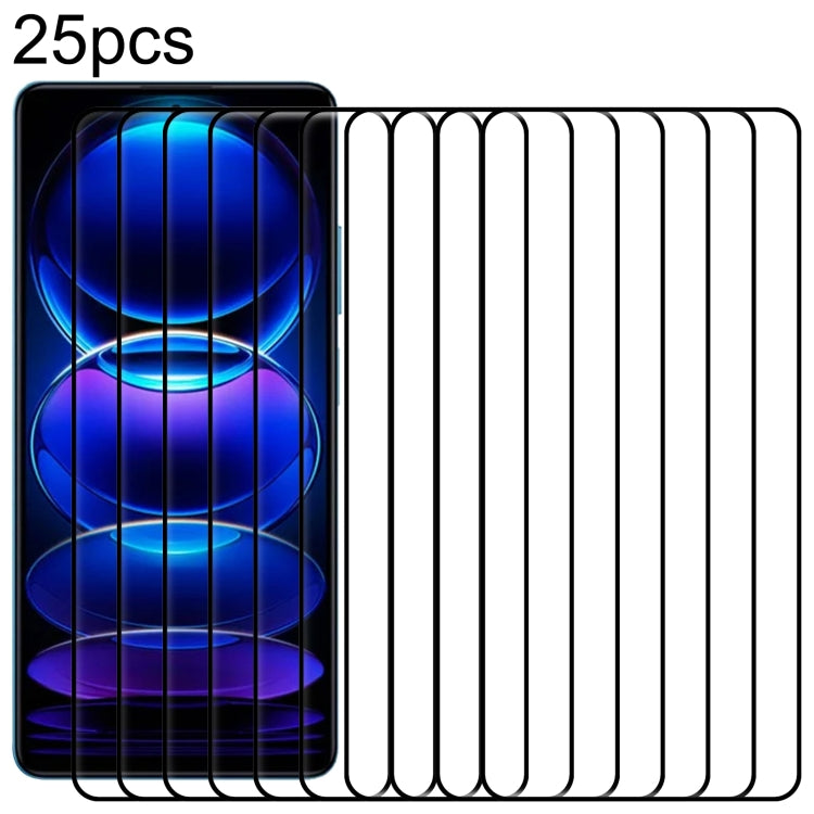 For Xiaomi Redmi Note 13 Pro 5G 25pcs 9H HD 3D Curved Edge Tempered Glass Film(Black)