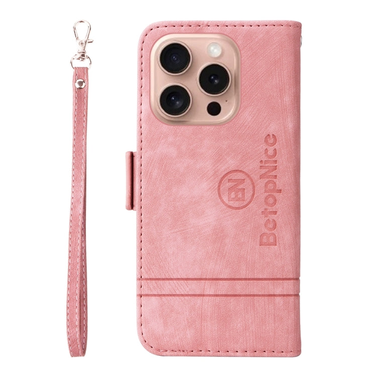 For iPhone 16 Pro BETOPNICE Dual-side Buckle Leather Phone Case