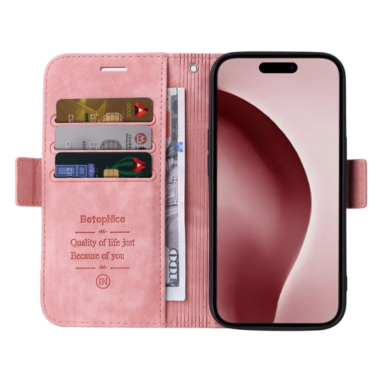 For iPhone 16 Pro BETOPNICE Dual-side Buckle Leather Phone Case