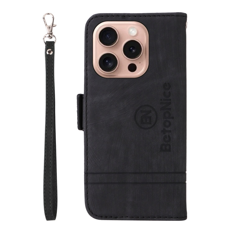 For iPhone 16 Pro BETOPNICE Dual-side Buckle Leather Phone Case