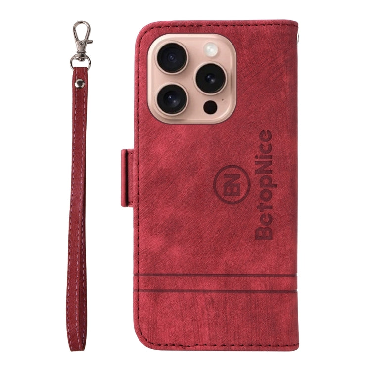 For iPhone 16 Pro BETOPNICE Dual-side Buckle Leather Phone Case