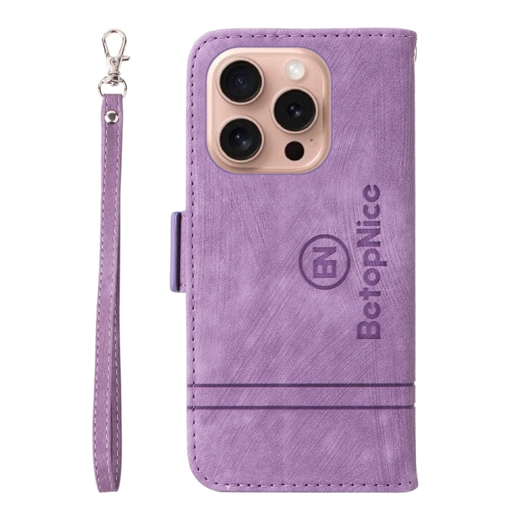 For iPhone 16 Pro BETOPNICE Dual-side Buckle Leather Phone Case