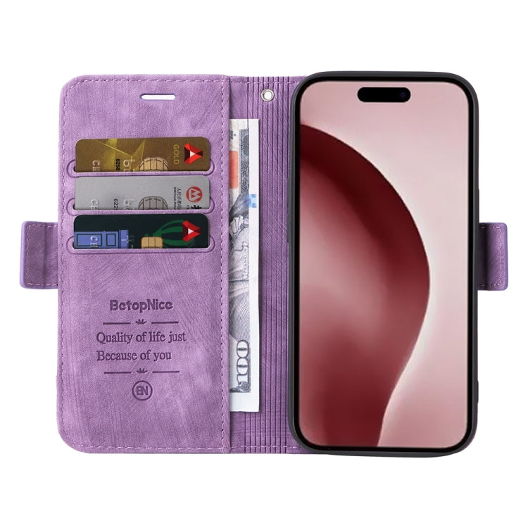 For iPhone 16 Pro BETOPNICE Dual-side Buckle Leather Phone Case