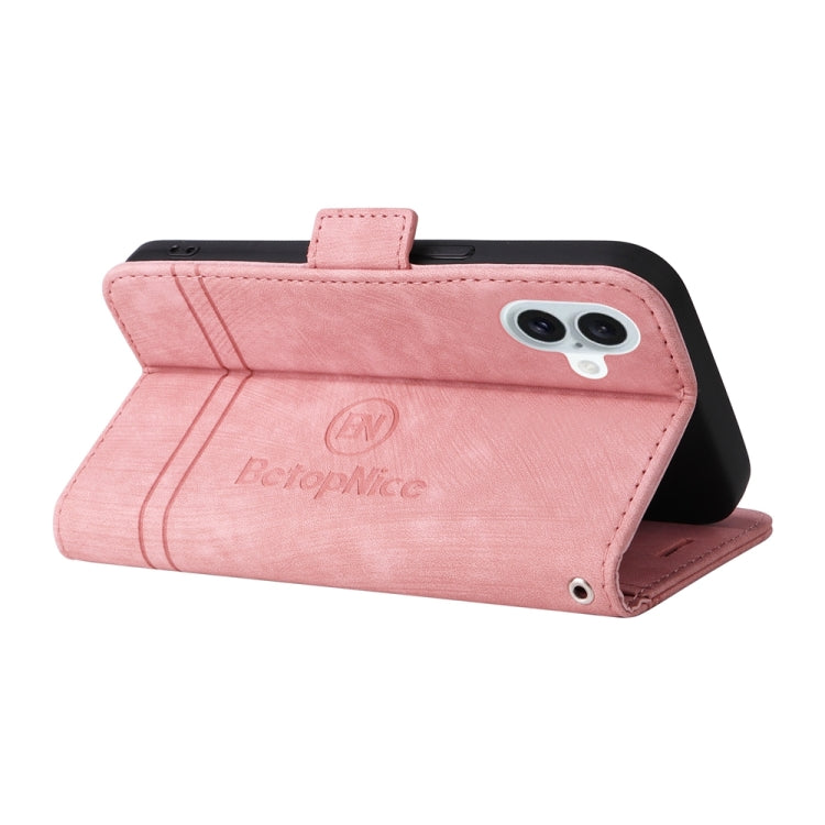 For iPhone 16 Plus BETOPNICE Dual-side Buckle Leather Phone Case