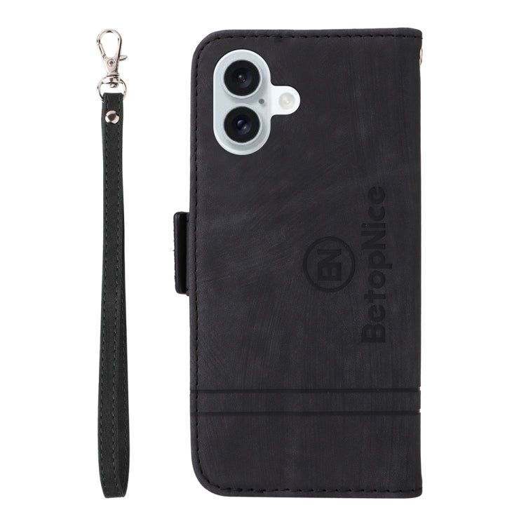 For iPhone 16 Plus BETOPNICE Dual-side Buckle Leather Phone Case