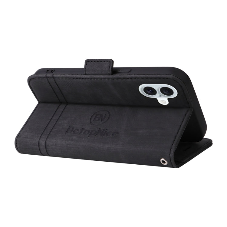 For iPhone 16 Plus BETOPNICE Dual-side Buckle Leather Phone Case