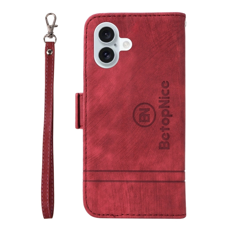 For iPhone 16 Plus BETOPNICE Dual-side Buckle Leather Phone Case