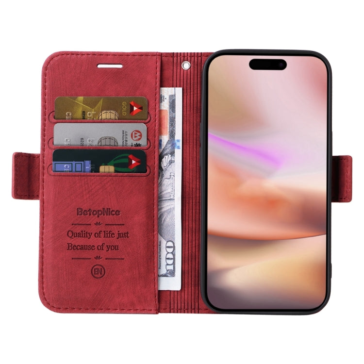 For iPhone 16 Plus BETOPNICE Dual-side Buckle Leather Phone Case