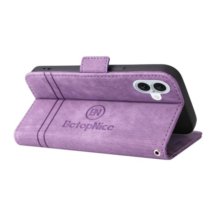 For iPhone 16 Plus BETOPNICE Dual-side Buckle Leather Phone Case