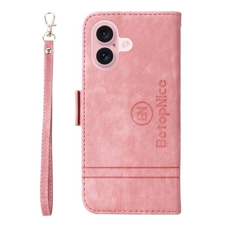 For iPhone 16 BETOPNICE Dual-side Buckle Leather Phone Case