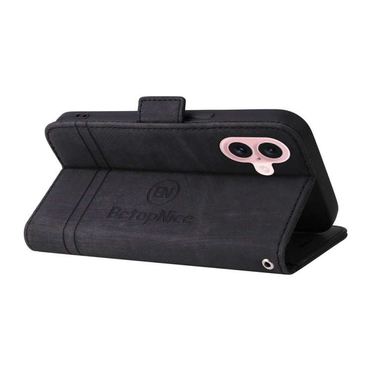 For iPhone 16 BETOPNICE Dual-side Buckle Leather Phone Case