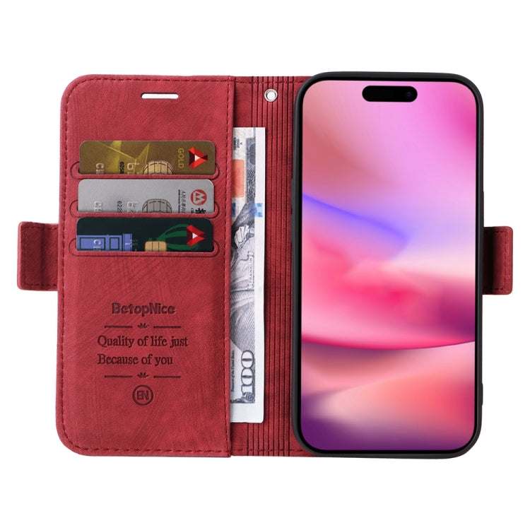 For iPhone 16 BETOPNICE Dual-side Buckle Leather Phone Case