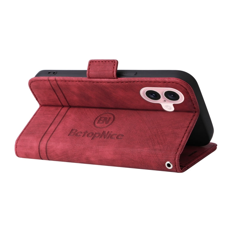 For iPhone 16 BETOPNICE Dual-side Buckle Leather Phone Case