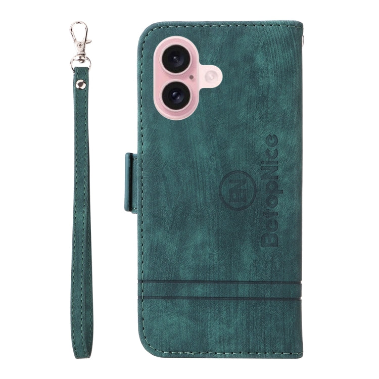 For iPhone 16 BETOPNICE Dual-side Buckle Leather Phone Case