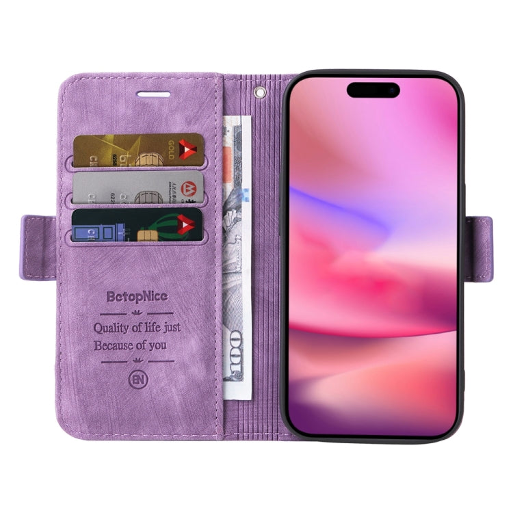 For iPhone 16 BETOPNICE Dual-side Buckle Leather Phone Case