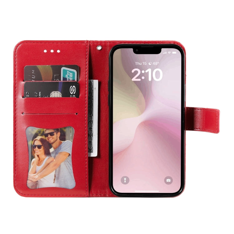 For iPhone 17e / 16e Seven-petal Flowers Embossing Leather Phone Case