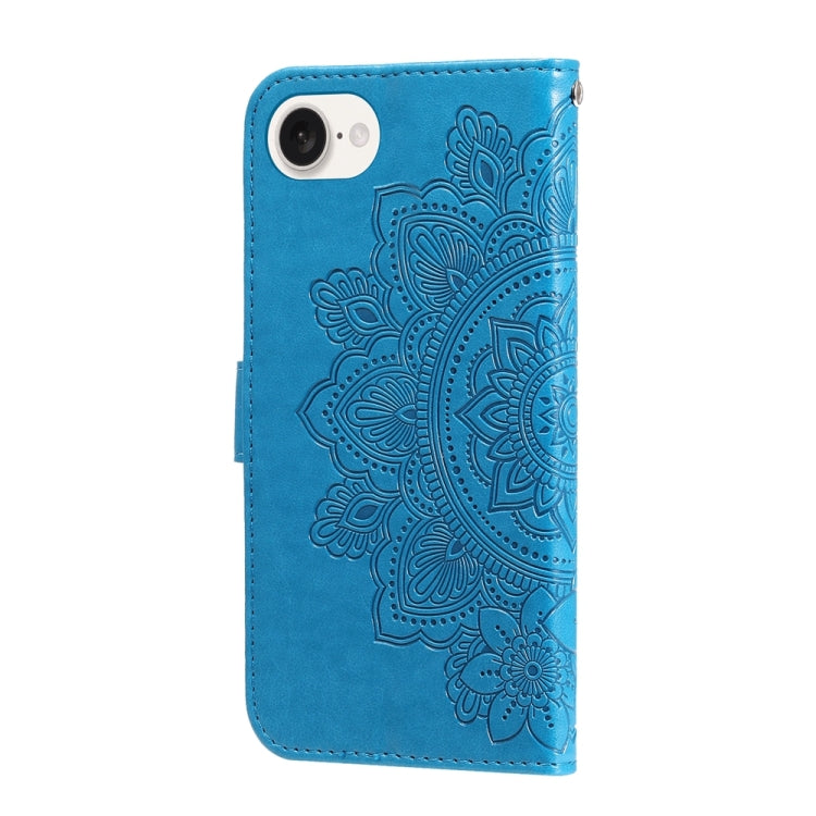 For iPhone 17e / 16e Seven-petal Flowers Embossing Leather Phone Case
