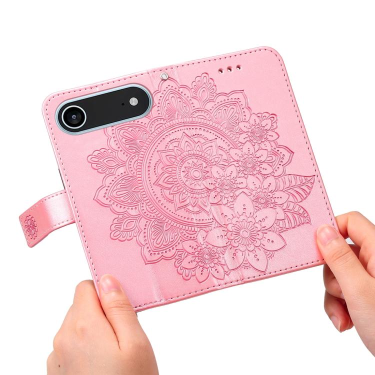 For iPhone Air Seven-petal Flowers Embossing Leather Phone Case