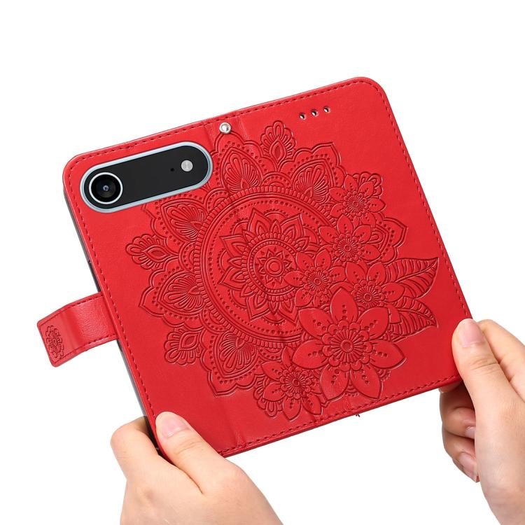For iPhone Air Seven-petal Flowers Embossing Leather Phone Case