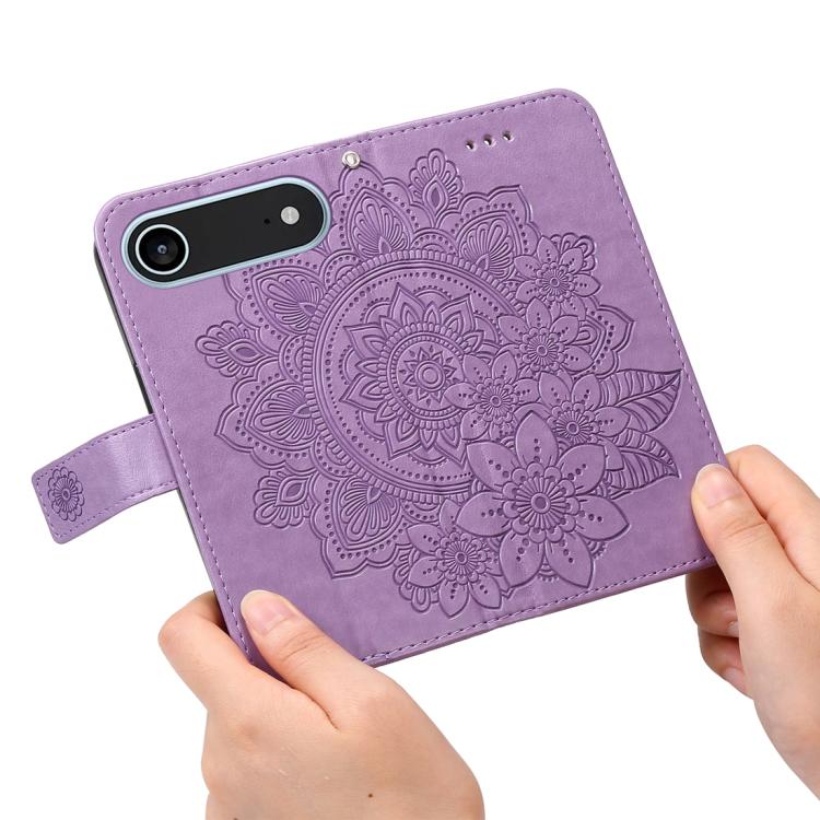 For iPhone Air Seven-petal Flowers Embossing Leather Phone Case